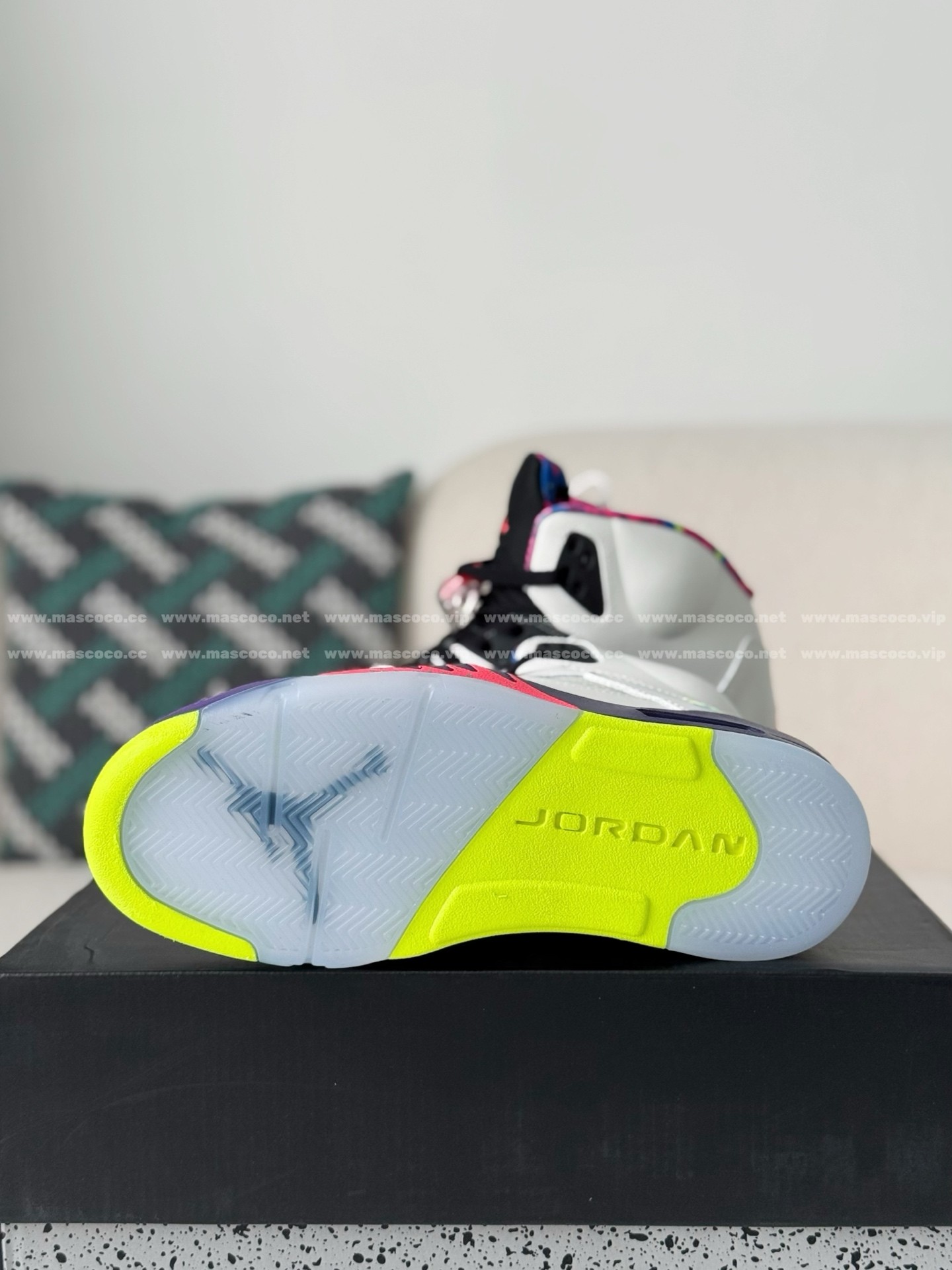 「#5541」Jordan Air Jordan 5 Retro Ghost Green Basketball Shoes - 图片 5