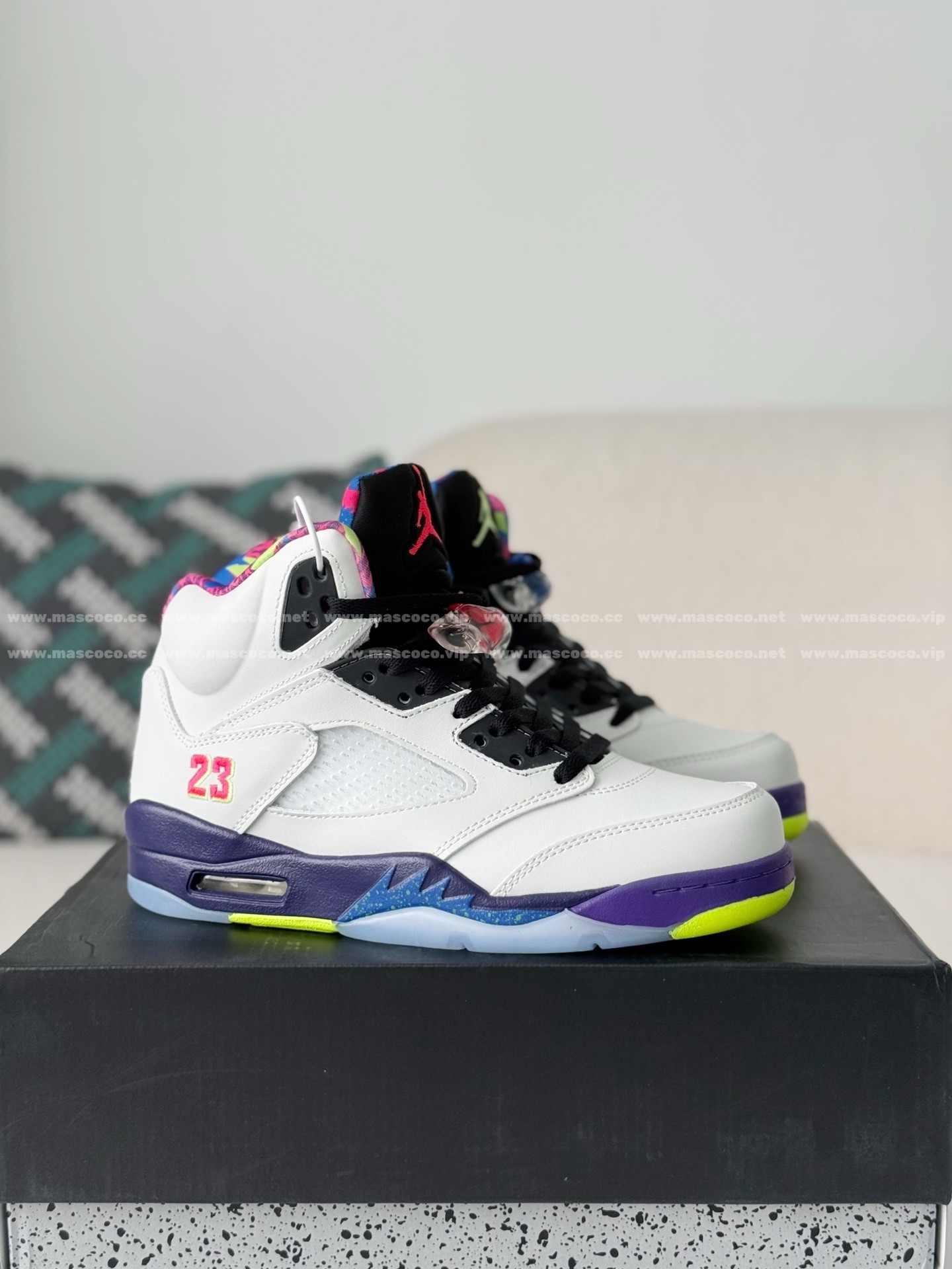 「#5541」Jordan Air Jordan 5 Retro Ghost Green Basketball Shoes - 图片 2