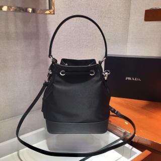 Prada - Nylon and Saffiano - Nylon and Saffiano Leather Bucket Bag - Image 5