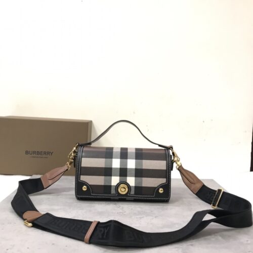 Burberry - Check - Check Leather Top Handle Bag