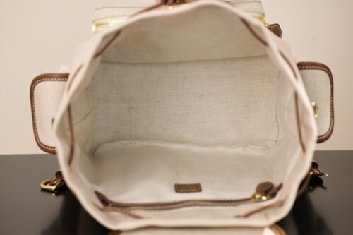 Miu Miu - Canvas and Leather Backpack Medium