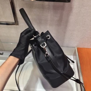 Prada - Nylon and Saffiano - Nylon and Saffiano Leather Bucket Bag - Image 6