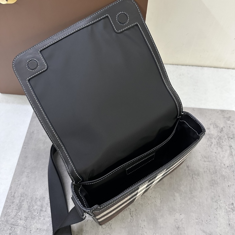 Burberry - Check - Check Leather Messenger Bag - Image 8