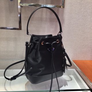Prada - Nylon and Saffiano - Nylon and Saffiano Leather Bucket Bag - Image 4
