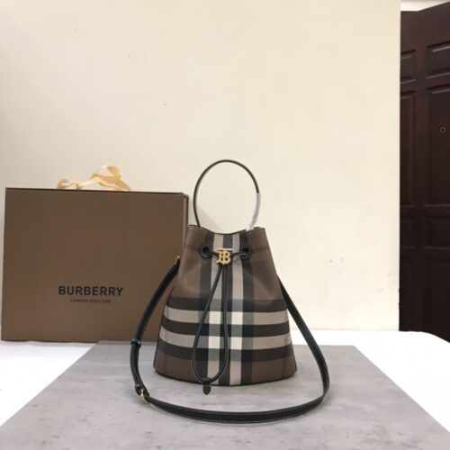 Burberry - TB - TB Leather Drawstring Bucket Bag
