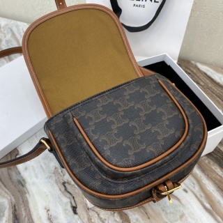 Celine - Triomphe - Medium Triomphe Canvas Saddle Bag - Image 7