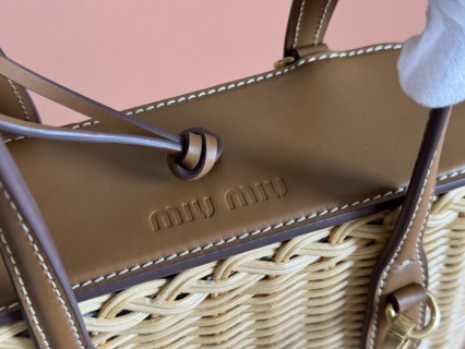 Miu Miu - Wicker - Basket Bag - Image 6