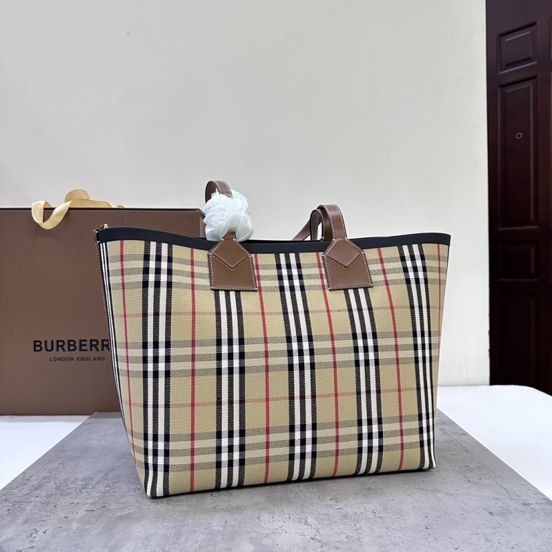 Burberry - Check - Medium Check Canvas Tote Bag - Image 5