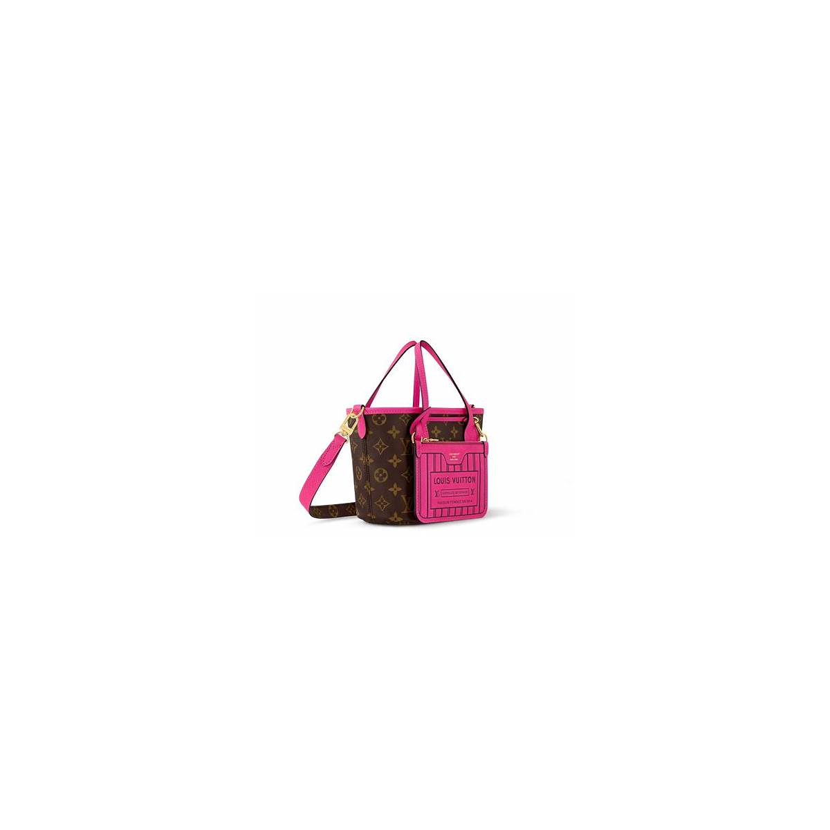 Louis Vuitton - Neverfull - Neverfull Bandoulière Inside Out BB Monogram and Grained Leather - Image 3