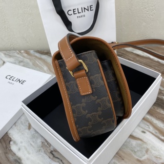Celine - Triomphe - Medium Triomphe Canvas Saddle Bag - Image 4