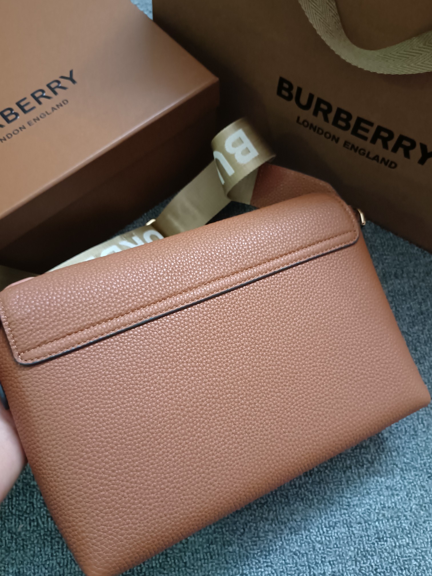 Burberry - Check - Check Leather Crossbody Bag - Image 3