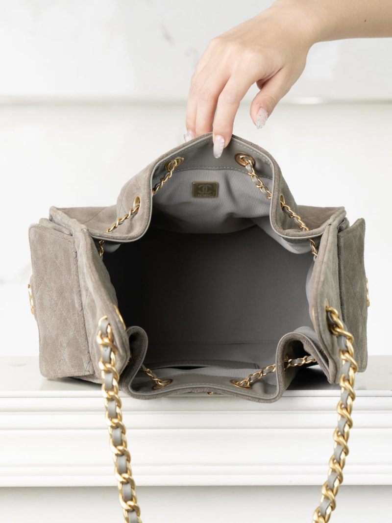 Chanel - Suede - Small Drawstring Bucket Bag - Image 7