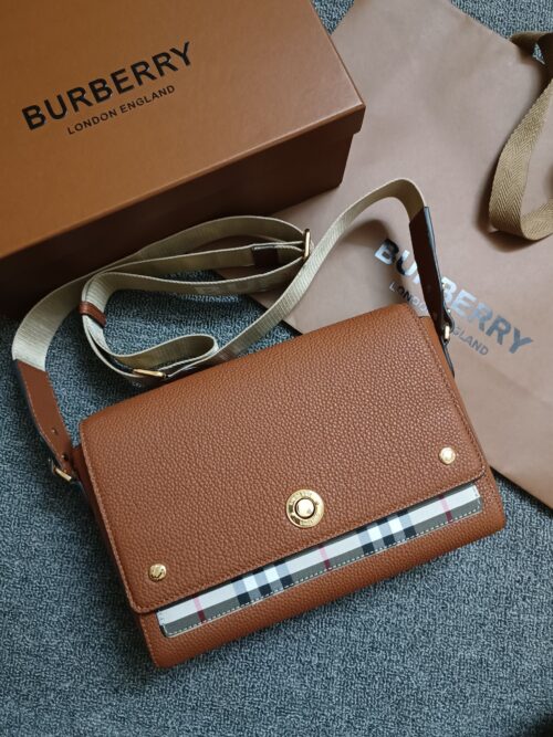 Burberry - Check - Check Leather Crossbody Bag