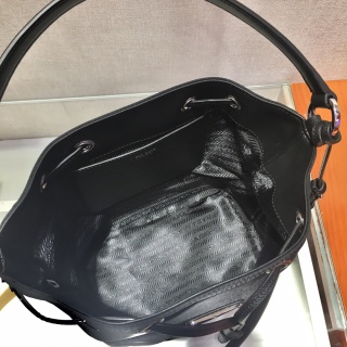 Prada - Nylon and Saffiano - Nylon and Saffiano Leather Bucket Bag - Image 8