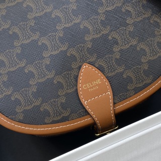 Celine - Triomphe - Medium Triomphe Canvas Saddle Bag - Image 2