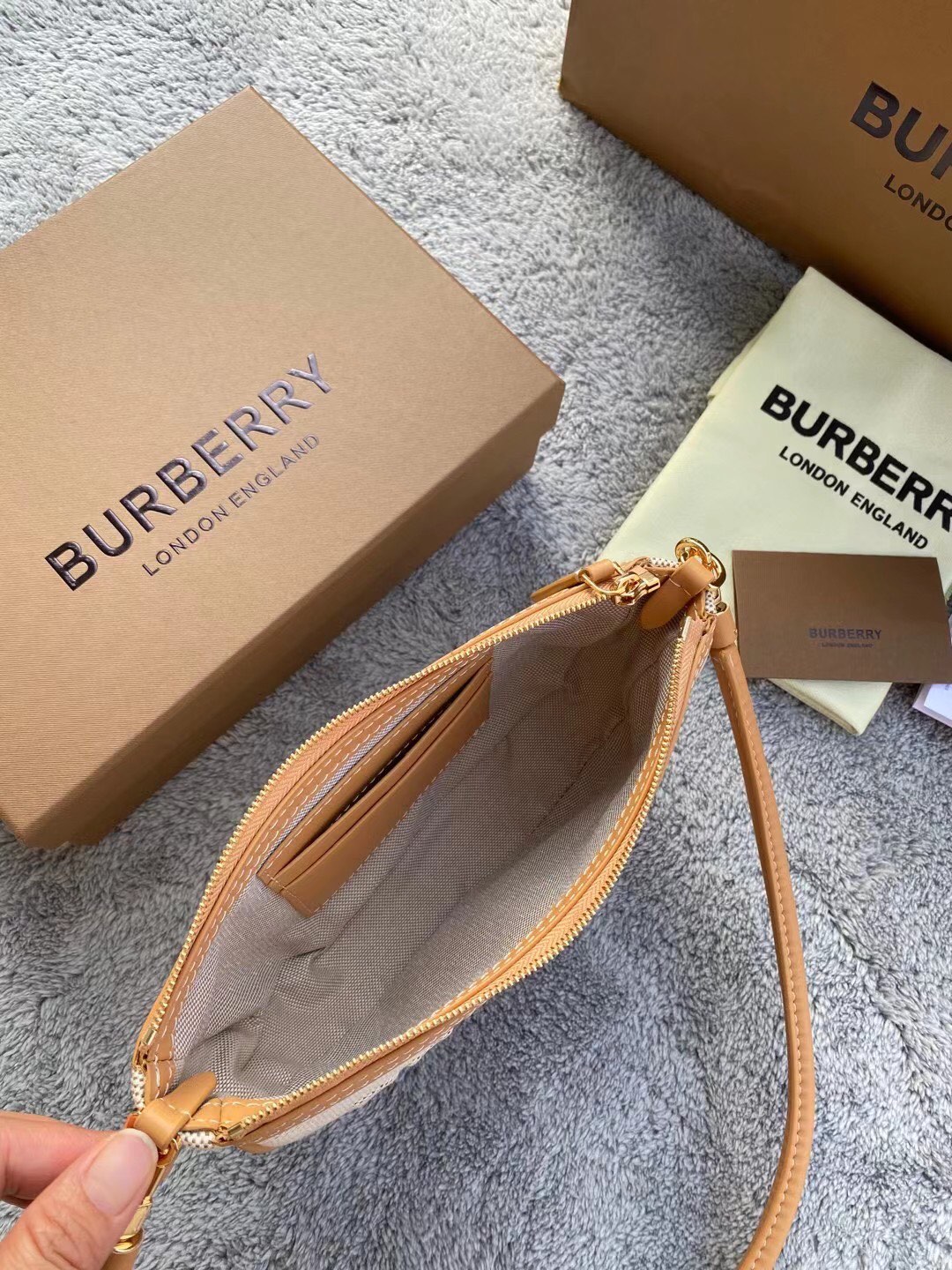 Burberry - Check - Check Leather Pouch - Image 6