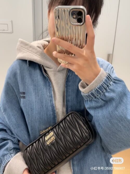 Miu Miu - Embossed Logo Leather Crossbody Bag