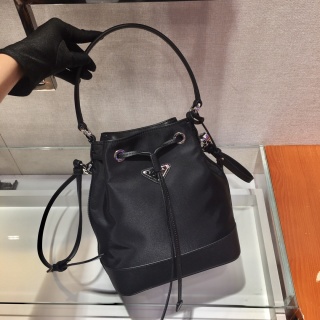 Prada - Nylon and Saffiano - Nylon and Saffiano Leather Bucket Bag - Image 3